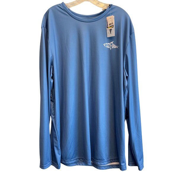 Fish n Vibe Men's Long Sleeve Sun Protection Performance Fishing Tee - XXL - NWT - Picture 5 of 9